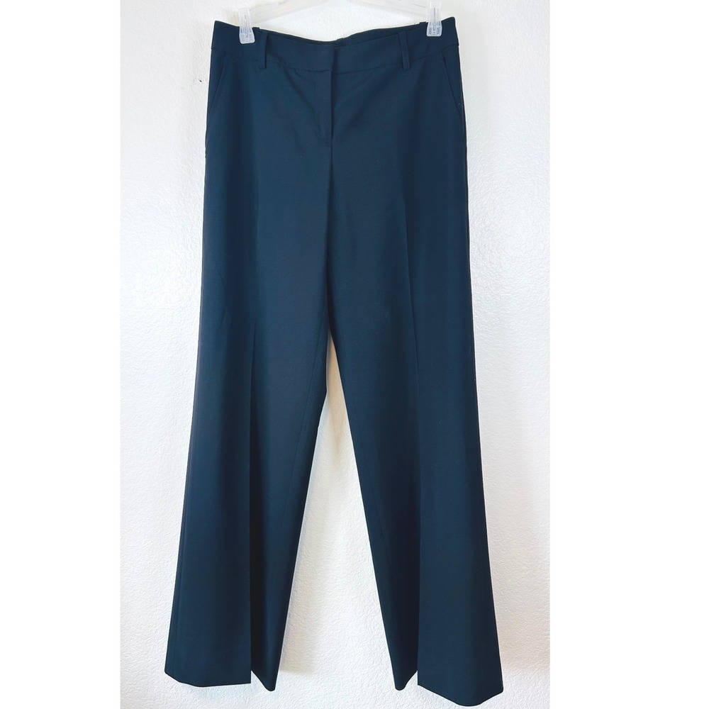 Lafayette 148 New York Black Virgin Wool Wide Leg Dress Pants Size 4
